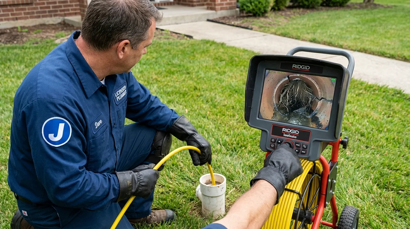 Sewer camera inspection being performed by Johns Plumbing LLC in Great River